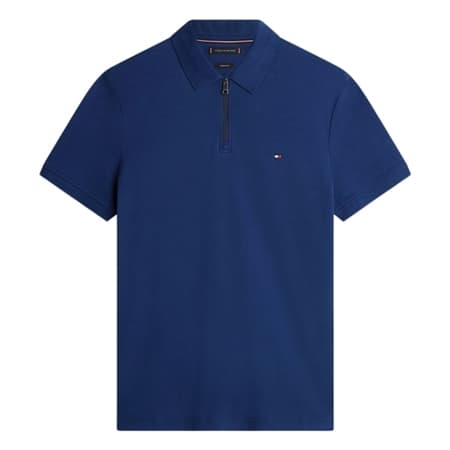 Tommy Hilfiger Interlock Zip Polo Shirt - Navy - XL