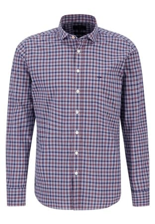 Fynch Hatton Modern Check Shirt - Navy - XL