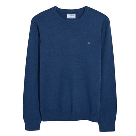 Farah Mullen Cotton Sweater - Light Blue - XL