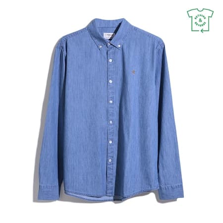 Farah Brewer Denim Shirt - Blue - XL