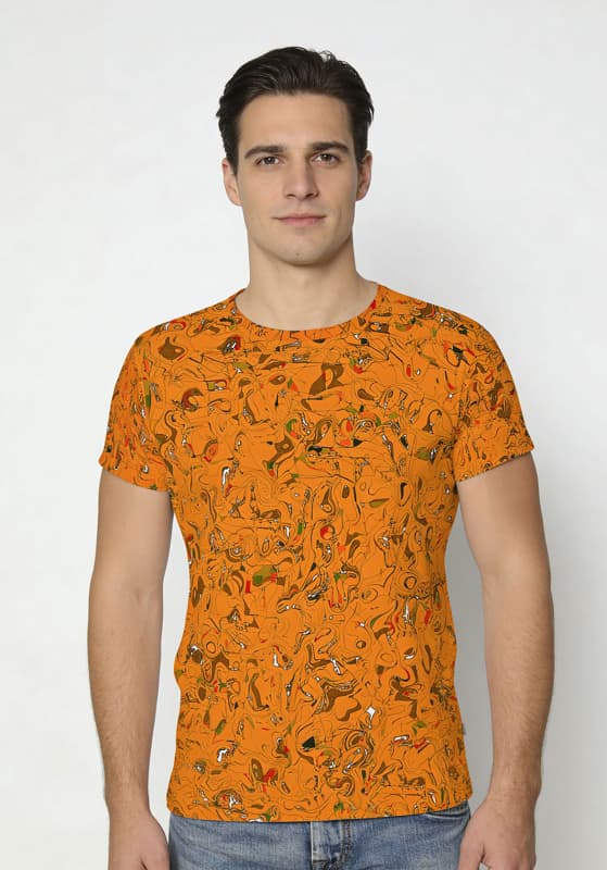 GRAVUR ORANGE - Herren T Shirt Rundhals - GERMENS
