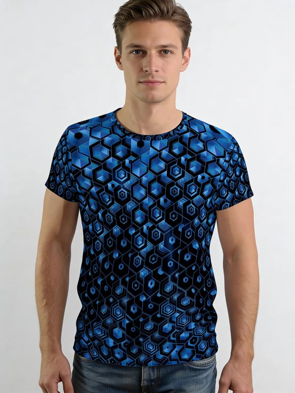 T Shirt Herren HEXAGON KOBALT von GERMENS
