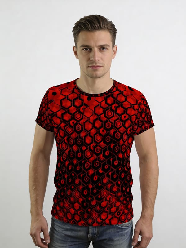 T Shirt Herren HEXAGON ZINNOBER von GERMENS