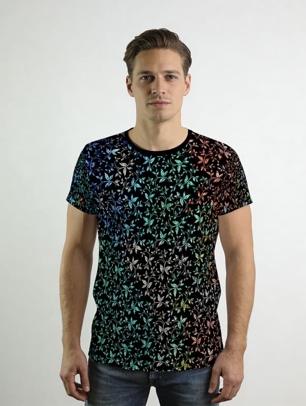 T Shirt Herren FLOREL NOIR von GERMENS