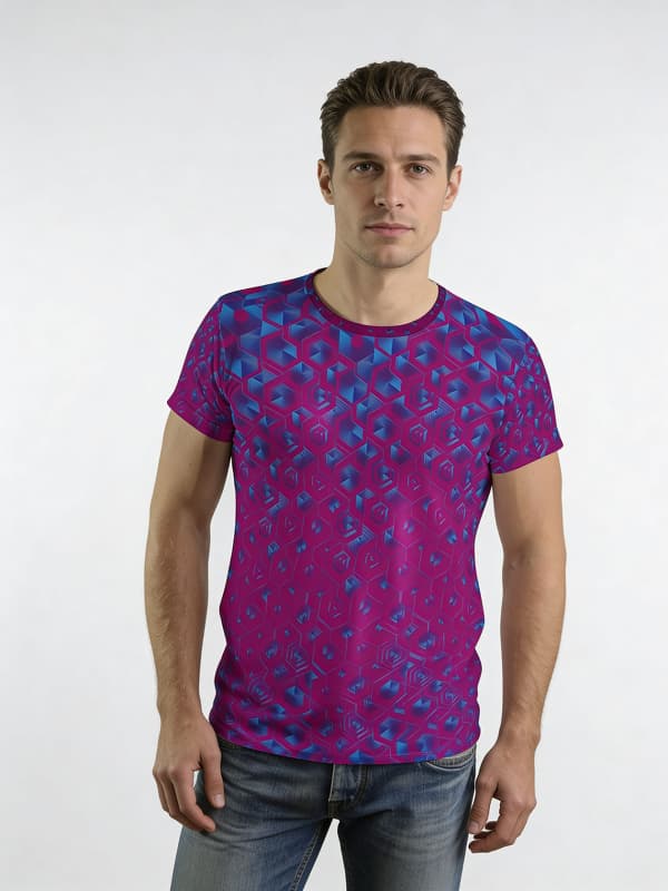 T Shirt Herren HEXAGON AMETHYST von GERMENS