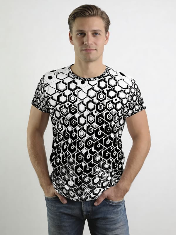 T Shirt Herren HEXAGON ONYX von GERMENS