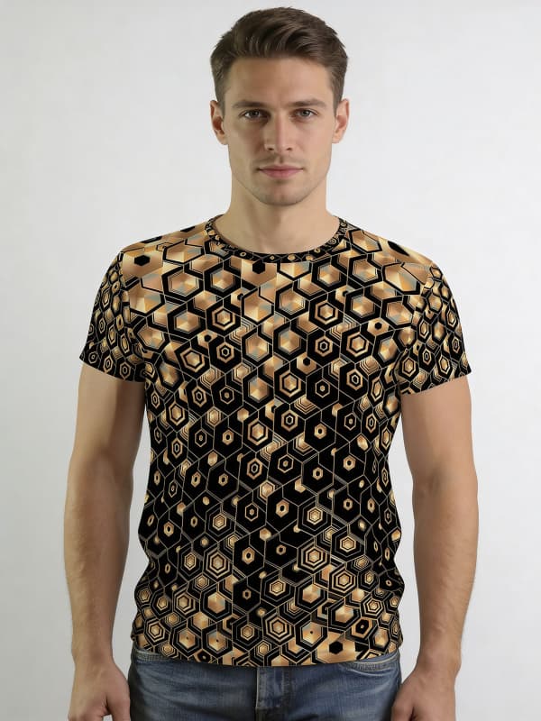 HEXAGON KUPFER - Herren T Shirt Rundhals - GERMENS