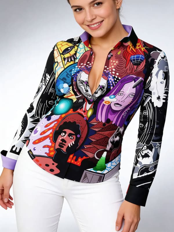 CONTRA BANNED - Coole bunte Bluse - GERMENS