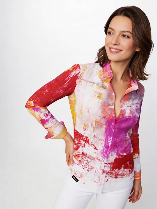 VERVE SAPHIR - Pink rote Bluse - GERMENS