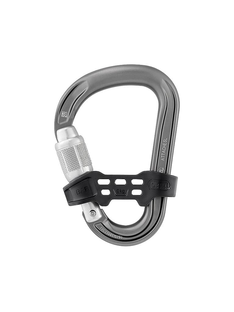 PETZL Karabiner Attache Bar Screw Lock grau