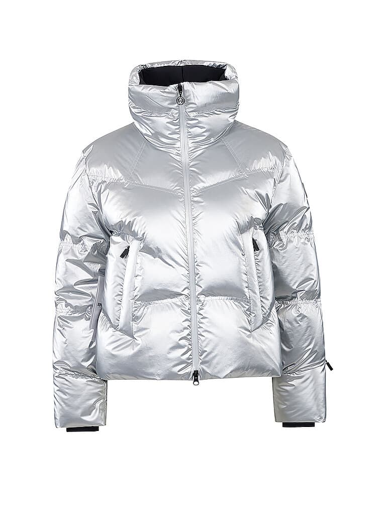 SPORTALM Damen Daunen Skijacke in trendiger Metallicoptik hellgrau | 42