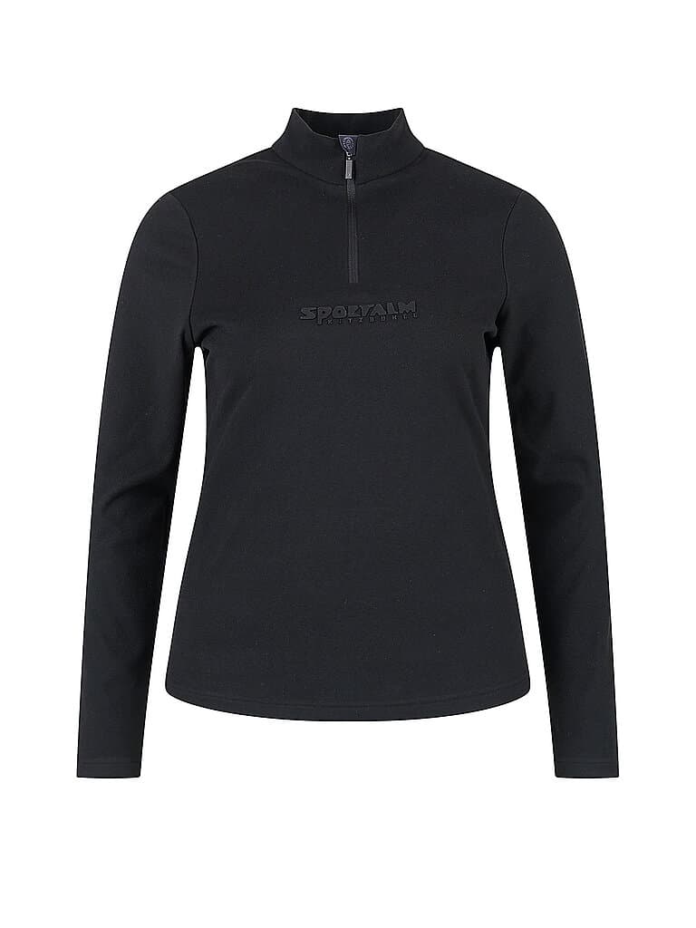 SPORTALM Damen Unterzieh Zipshirt aus dünner Fleece-Qualität schwarz | 44
