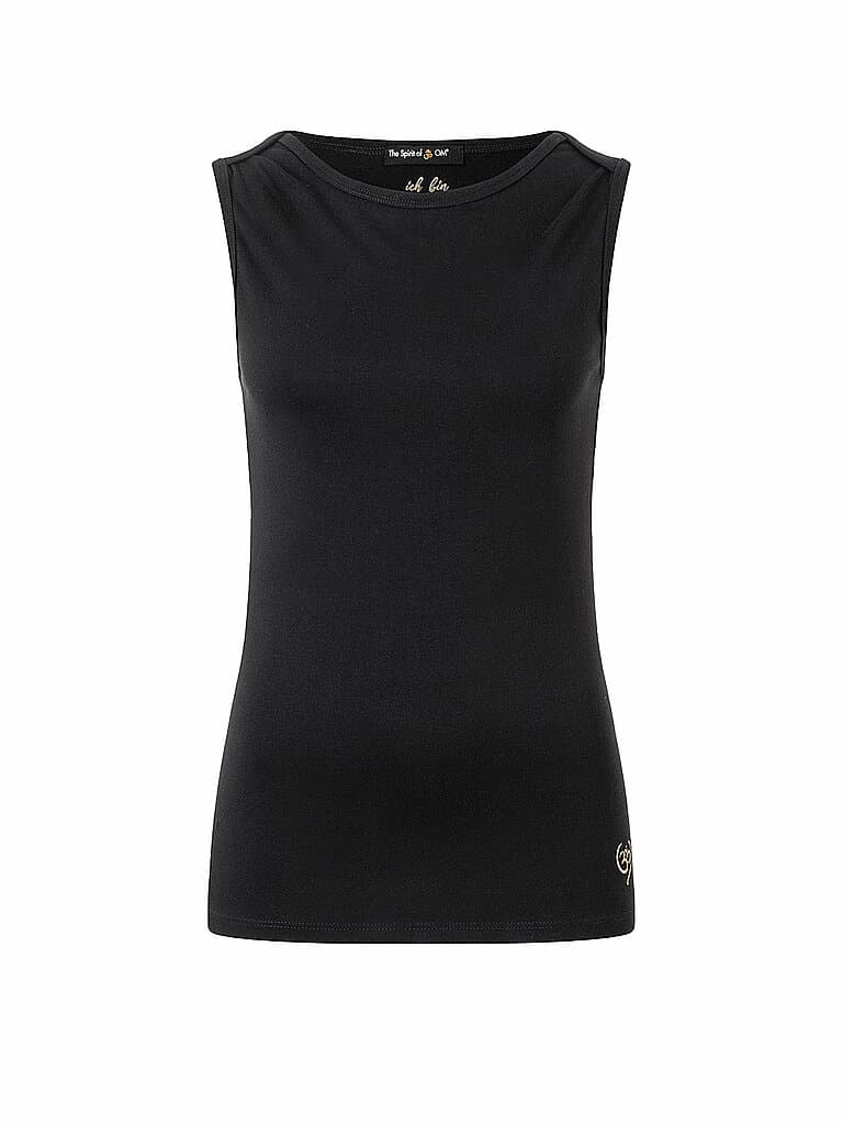 THE SPIRIT OF OM Damen Yogatank Bambus High Neck schwarz | S