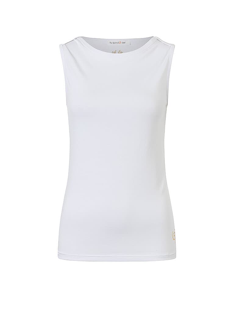 THE SPIRIT OF OM Damen Yogatank Bambus weiss | L