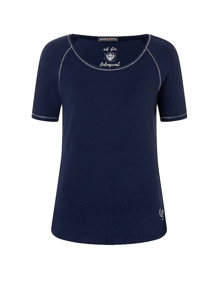 THE SPIRIT OF OM Damen Yogashirt Raglan Bambus dunkelblau | XS