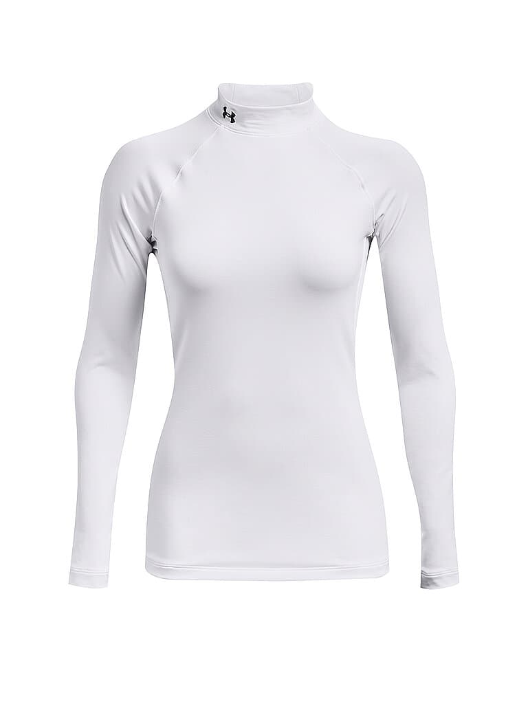 UNDER ARMOUR Damen Fitnessshirt ColdGear® Authentics Mockneck weiss | L