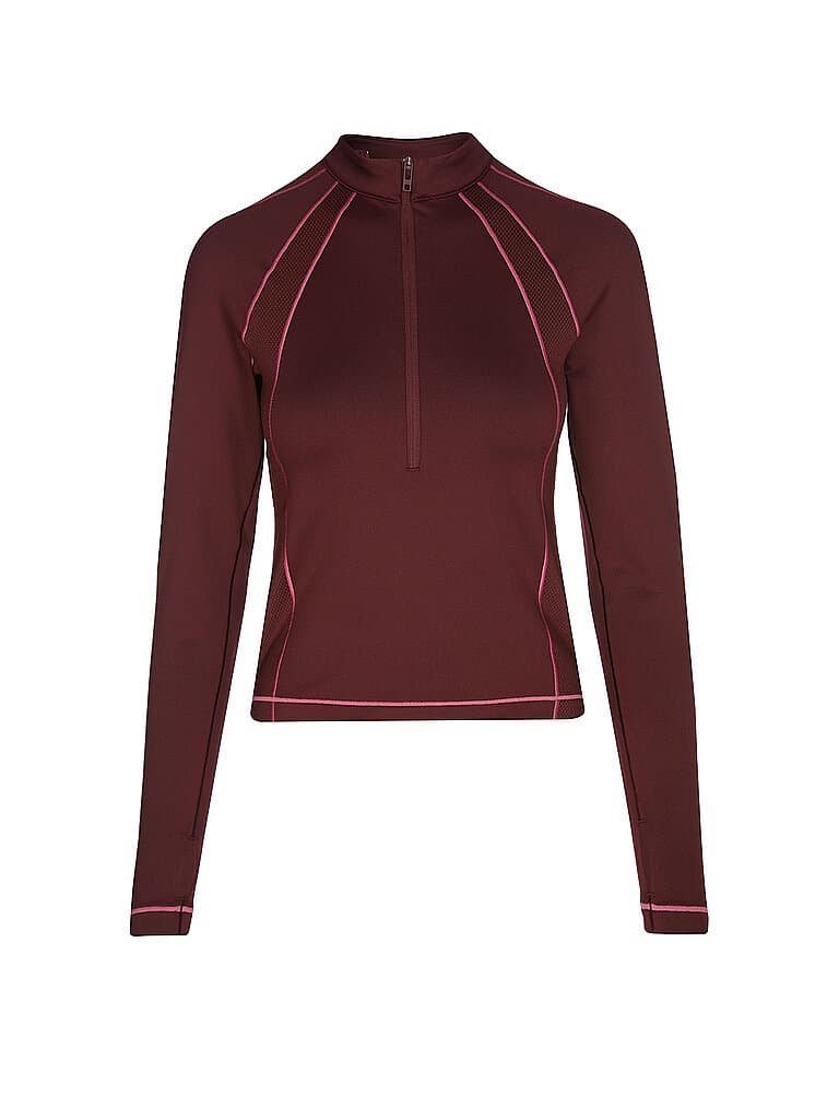 UNDER ARMOUR Damen Fitness Zipshirt ColdGear® dunkelrot | L