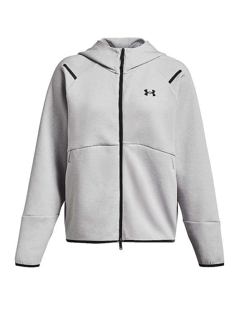 UNDER ARMOUR Damen Kapuzenjacke UA Unstoppable Fleece mit durchgehendem Zip grau | XL