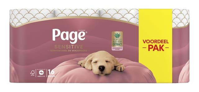 Toiletpapier Page Sensitive Aloë Vera 3-laags wit 140vel