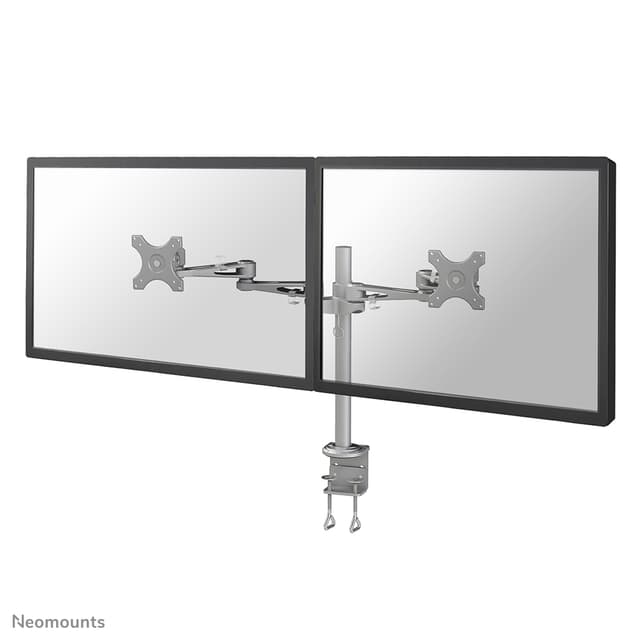 Monitorarm Neomounts D935D 2x10-27 met klem zilvergrijs