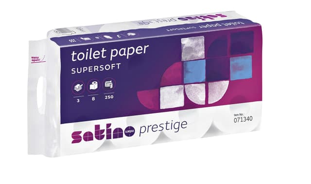 Toiletpapier Satino MT1 Prestige 3-laags 8 rollen à 250 vel wit 071340