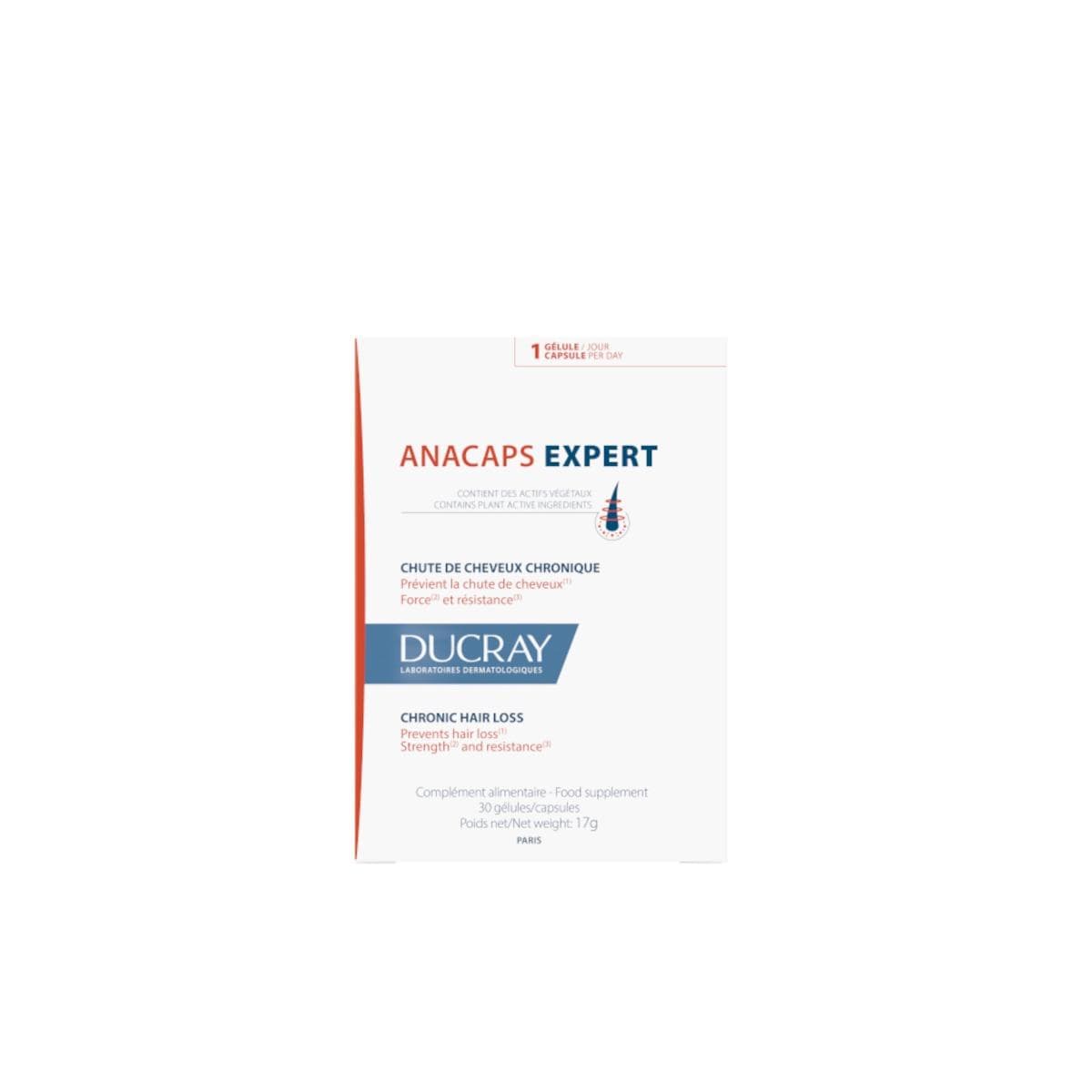 Ducray Anacaps Expert - Integratore per Capelli e Unghie, 30 Capsule