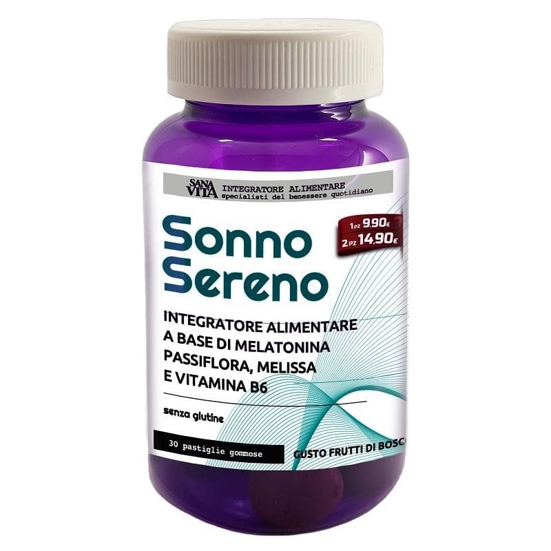Sanavita Sonno Sereno - Integratore per Dormire 30 Gomme Masticabili