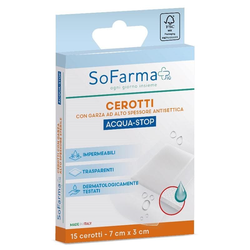 SOFARMAPIU' Cerotti Impermeabili in Acqua, 15 pezzi