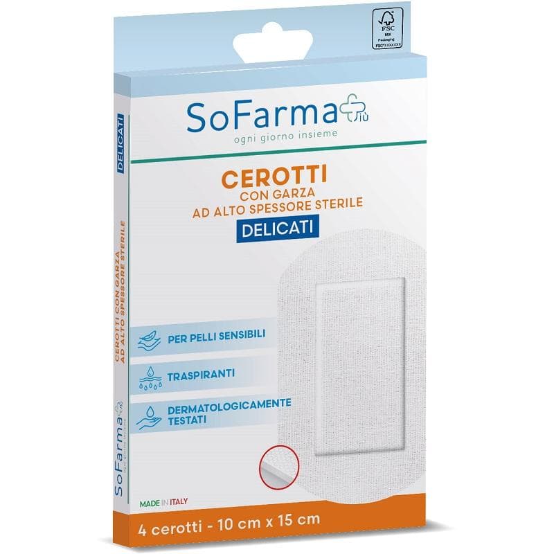 Sofarmapi Cerotti Delicati, Confezione da 4 Pezzi, 10x15cm