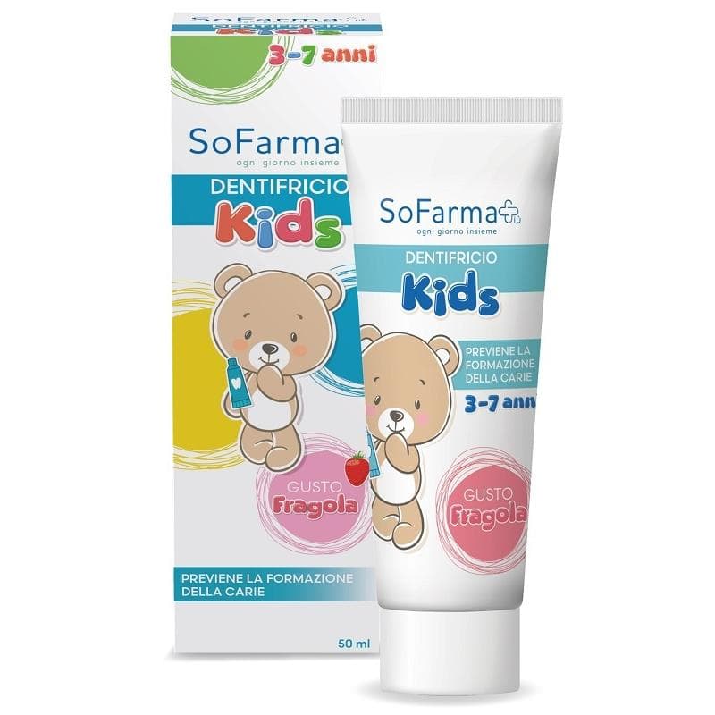 Sofarmapi Kids Dentifricio per 3-7 Anni, Gusto Fragola, 50ml