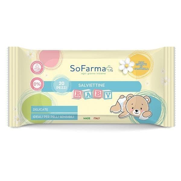 Sofarmapi Baby Salviettine alla Camomilla - Pacco da 20 Pezzi