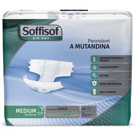 Soffisof Pannoloni A Mutandina Air Dry Super Taglia Media 15 Pezzi