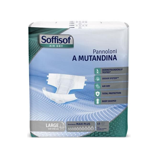 Soffisof Air Dry Maxi Plus - Pannoloni a Mutandina, Taglia L, 15 Pezzi