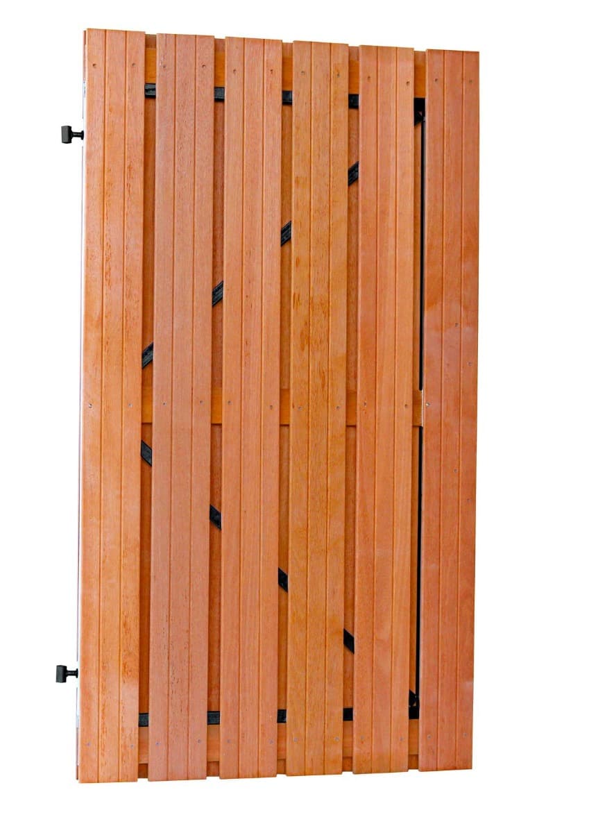 Hardhouten tuinpoort op poortframe Bangkirai compleet 180x100cm