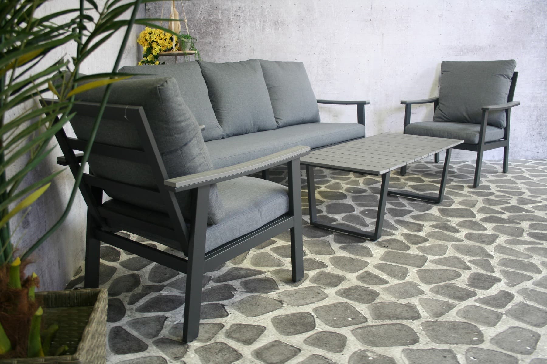 Aluminium loungeset Dublin 5 personen