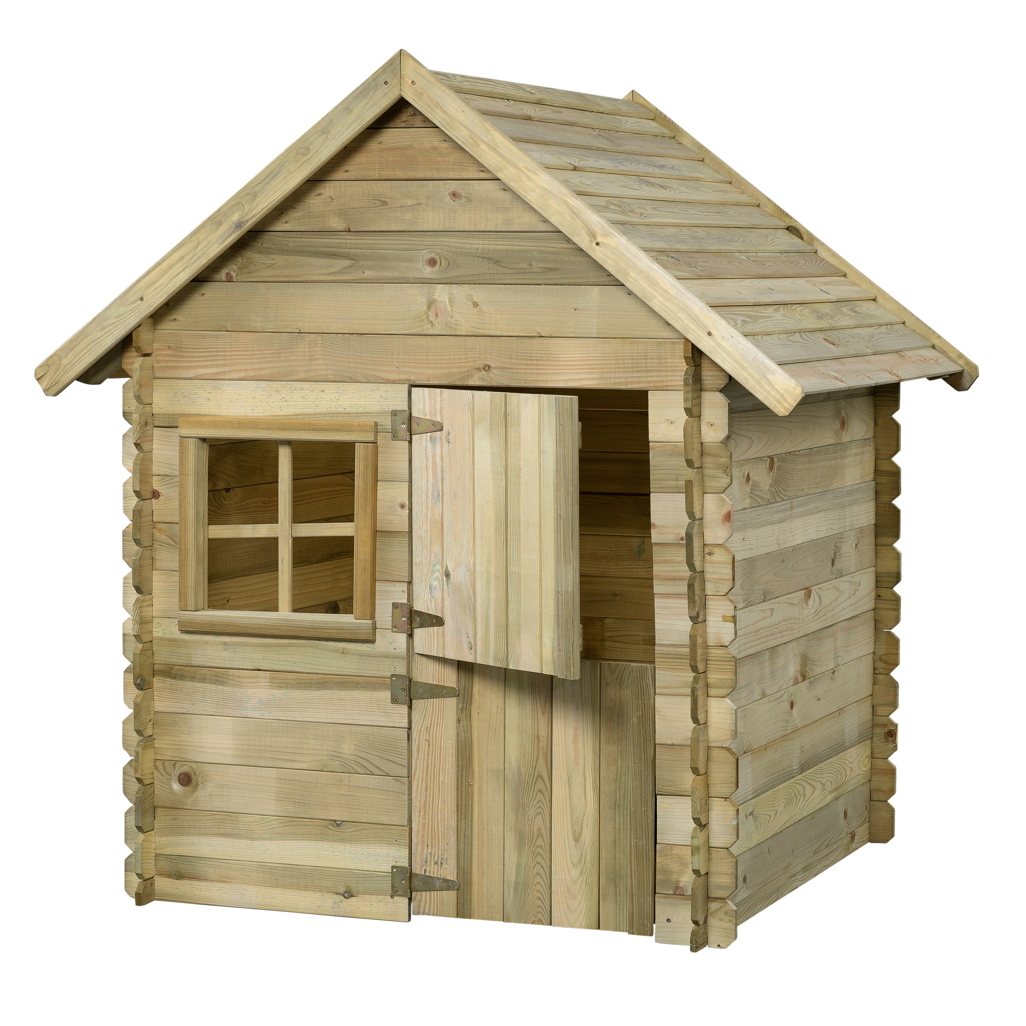 Houten speelhuisje grenen Lodewijk met vloer 150x124x160cm