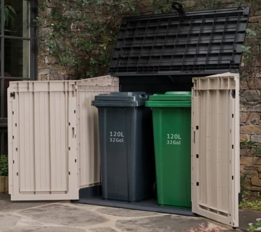 Kliko ombouw container ombouw klikoberging klikokast containerberging dubbel kunststof Midi