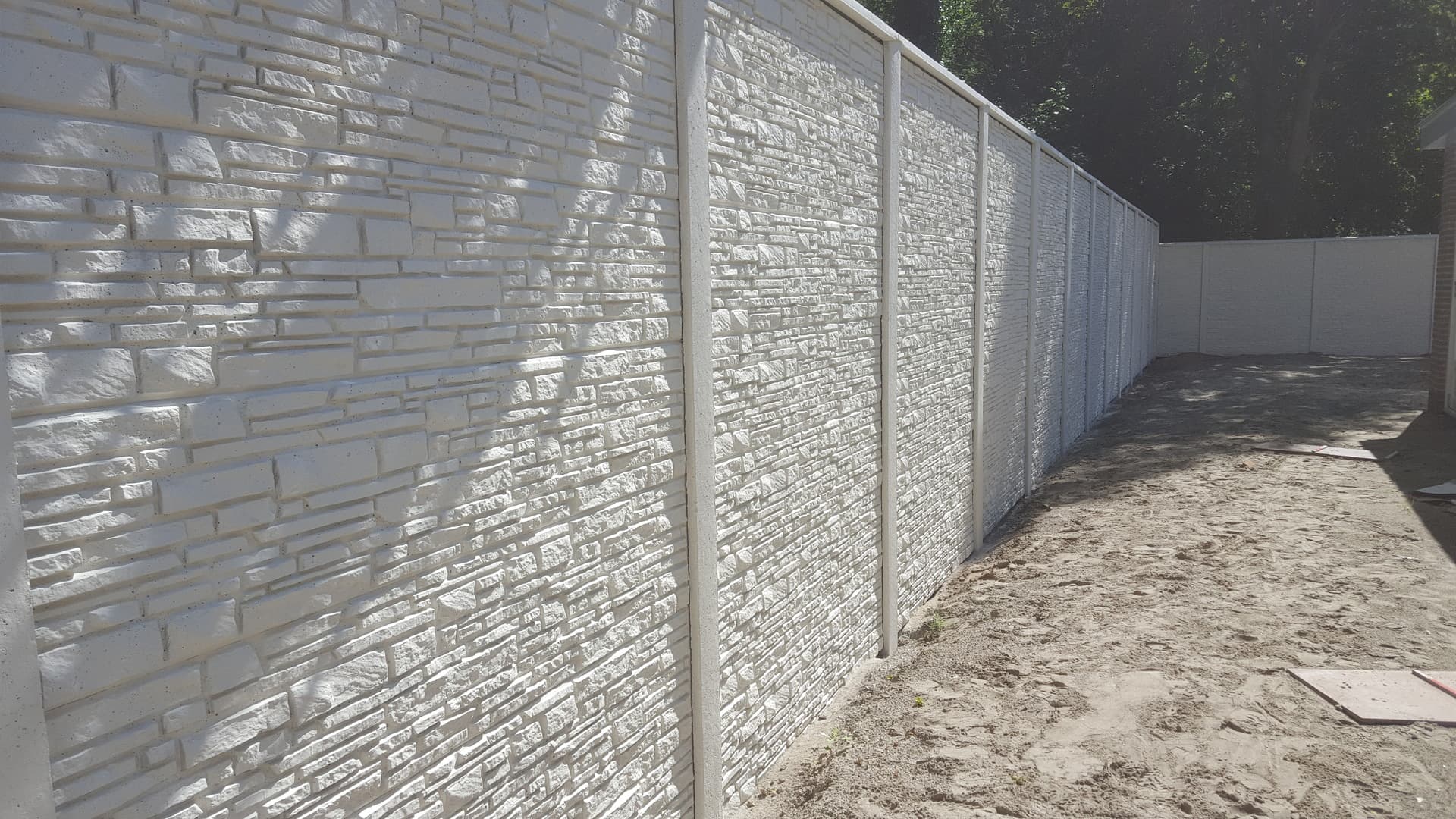 Beton schutting Rusticastone enkelzijdig 200x200cm