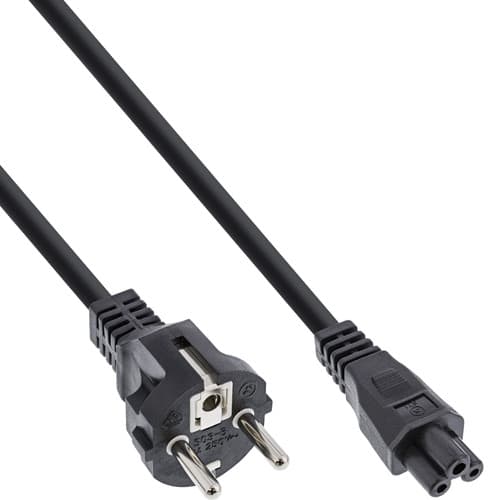 40er B-Pack InLine® Netzkabel für Notebook, 3pol Kupplung, schwarz, 1,8m