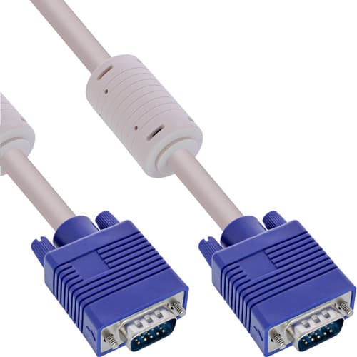 InLine® S-VGA Kabel, 15pol HD Stecker / Stecker, grau, 0,5m