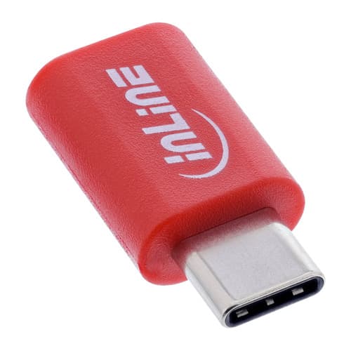 InLine® USB-Datenblocker, Adapter USB-C Stecker an USB-C Buchse, bis 240 W PD