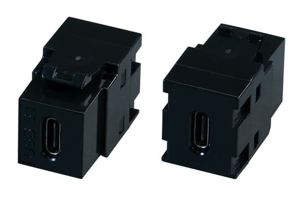 Keystone Einbauadapter USB3.2 weiß, -- Typ-C-Buchse/C-Buchse 10Gbit/s, 60W