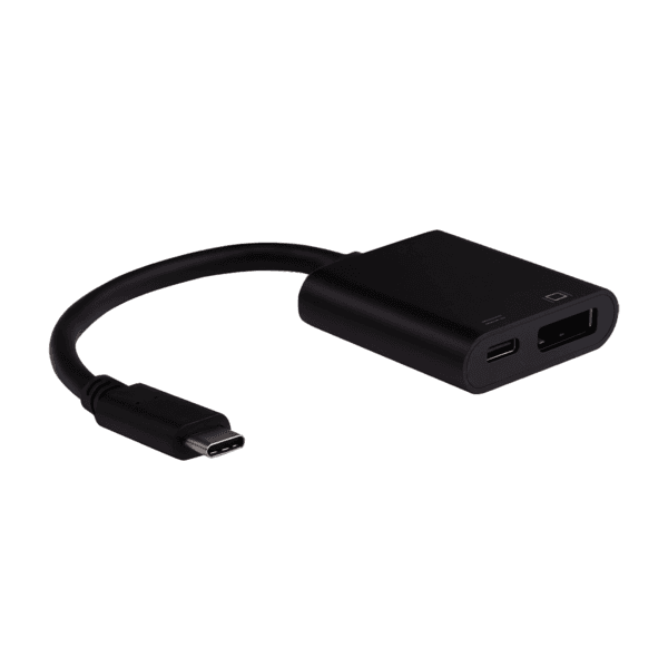 Typ-C Adapter auf DisplayPort mit Typ-C PD Port -- 4K60Hz, schwarz