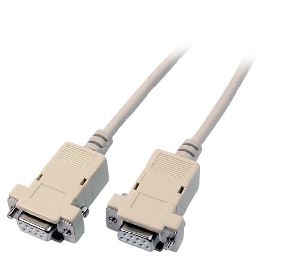 Serielles Null-Modemkabel, 2x DSub 9 -- Bu.-Bu., 2,0m, beige