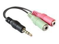 DELOCK Klinke Adapter 3,5mm 4Pin -> 2x 3,5mm St/Bu