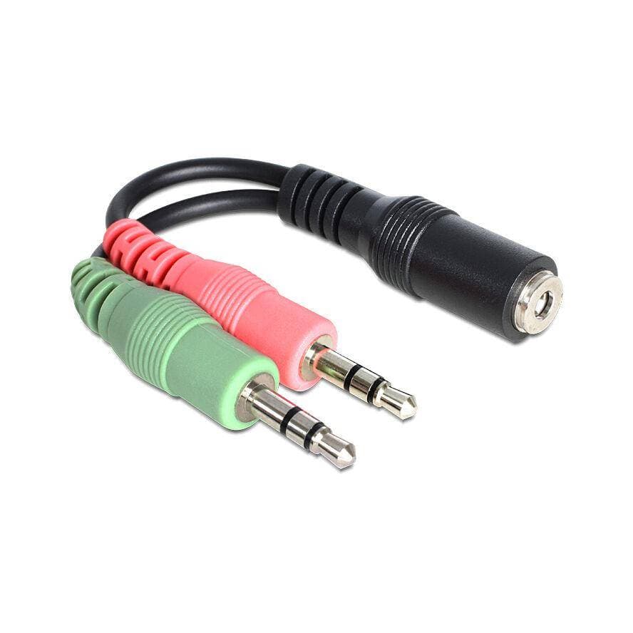 DELOCK Klinke Adapter 3,5mm 4pin -> 2x 3,5mm Bu/St