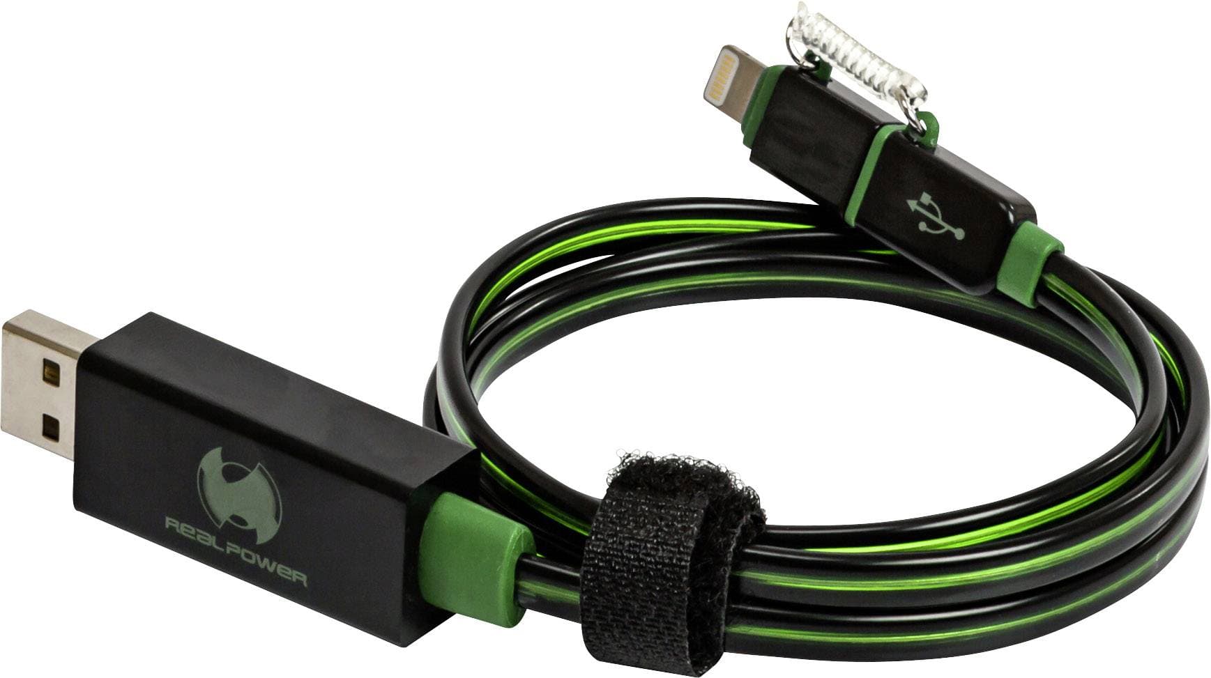 RealPower Datenkabel LED grün micro-USB auf Lightning