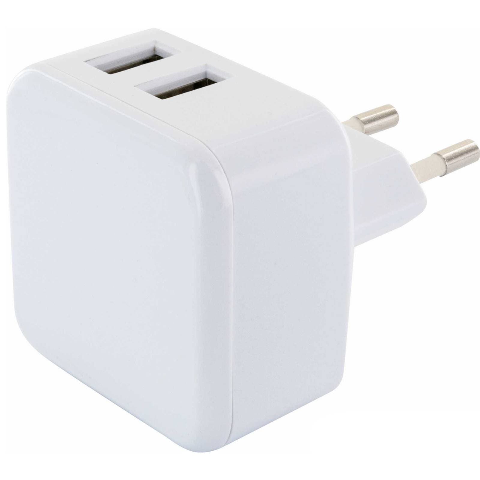 Schwaiger Ladegerät 230V 2x USB 2.0 A Weiß/Grün