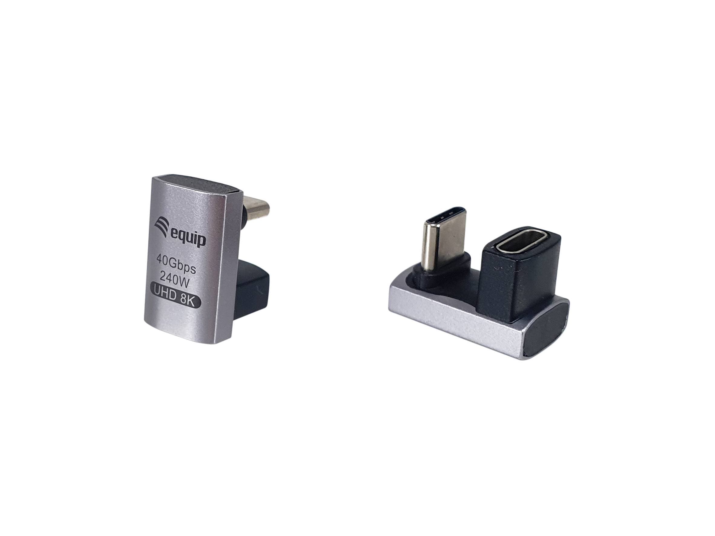 Equip Adapter USB-C->USB-C 180° 40Gbps PD 240W 2Stk