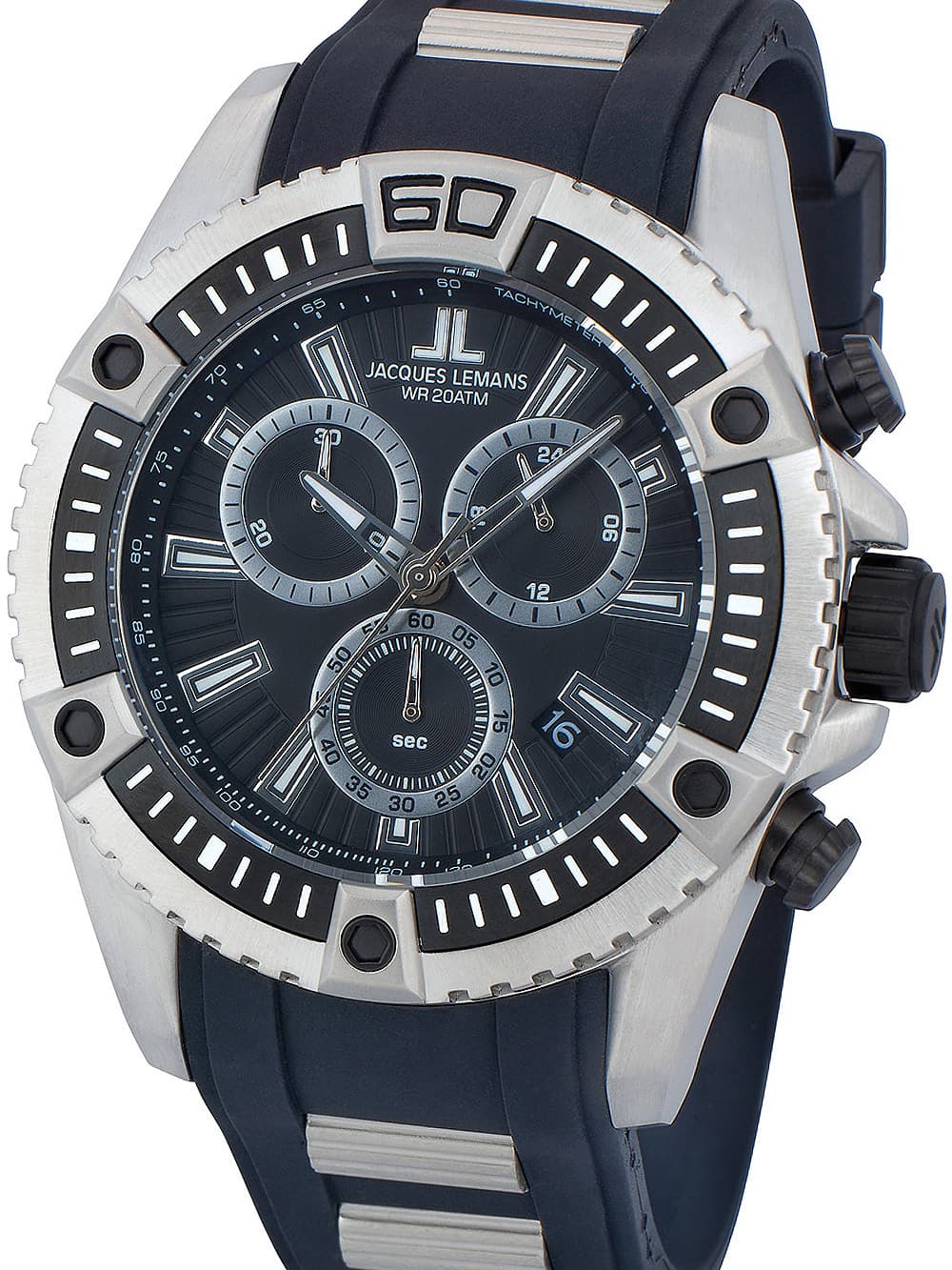 Jacques Lemans 1-1805B Liverpool Herrenuhr Chronograph 46mm 20ATM